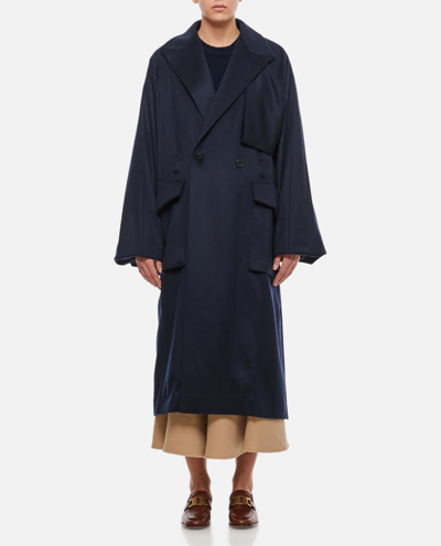 Setchu Trench Coat In Blue