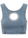 7 For All Mankind Adr X 7fam Cropped Top In Vibe In Mid Blue