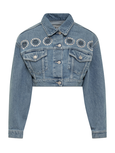 7 For All Mankind Adr X 7fam Cropped Jacket In Babe In Blue