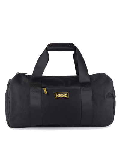 Barbour Logo Patch Duffle Bag In Black