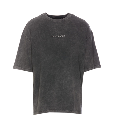 Daily Paper Roshon Cotton T-shirt In Grey Flannel