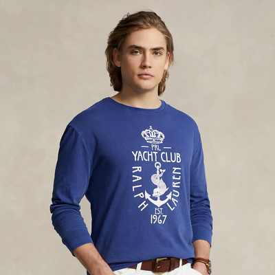 Ralph Lauren Classic Fit Graphic Jersey T-shirt In Fall Royal