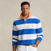 Polo Ralph Lauren Striped Jersey Rugby Shirt In New Iris Blue/white