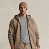 Polo Ralph Lauren Double-knit Full-zip Hoodie In Dark Taupe Heather