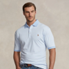 Polo Ralph Lauren Striped Soft Cotton Polo Shirt In Blue Bell/ White