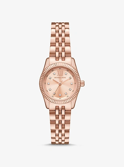 Michael Kors Petite Lexington Pavé Rose Gold-tone Watch