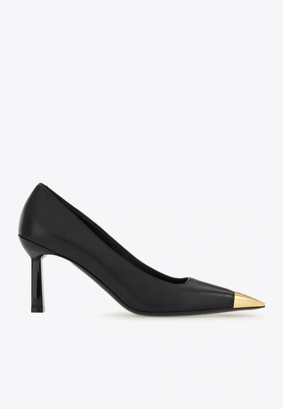 Ferragamo Amber 70 Leather Pumps In Black