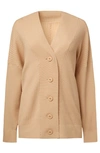 Weworewhat Oversize Cable Knit Cardigan In Beige