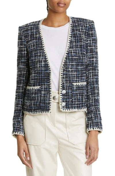 Veronica Beard Bosia Embroidered Single-breasted Jacket In Navy Multi
