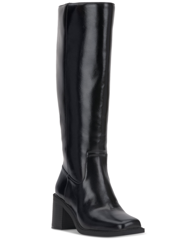 Inc International Concepts Women's Mariah Knee High Dress Boots, Created For Macy's In Black Smooth