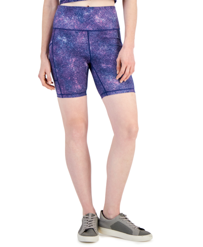 Id Ideology Women's Printed Bike Shorts, Created For Macy's In Berry Patch