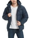 HAWKE & CO. MEN'S QUILTED ZIP FRONT HOODED PUFFER JACKET