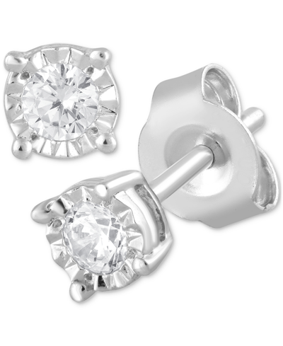 Forever Grown Diamonds Lab Grown Diamond Stud Earrings (1/5 Ct. T.w.) In Sterling Silver