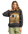 Billabong Cotton Blend Fleece Graphic Sweatshirt In Off Black
