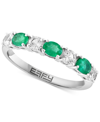 Effy Collection Effy Blue & White Sapphire (1-1/10 Ct. T.w.) Band In 14k White Gold. (also Available In Emerald And In Emerald