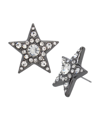 BETSEY JOHNSON FAUX STONE PAVE STAR BUTTON EARRINGS