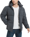 HAWKE & CO. MEN'S QUILTED ZIP FRONT HOODED PUFFER JACKET