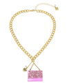 BETSEY JOHNSON FAUX STONE GOING ALL OUT PURSE PENDANT NECKLACE