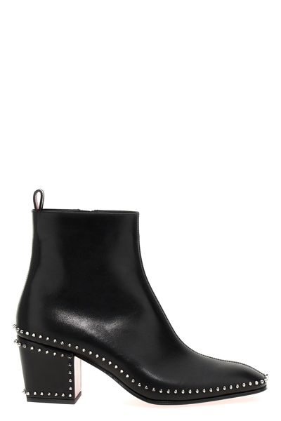 Christian Louboutin Men 'rosalio St Spikes' Ankle Boots In Black