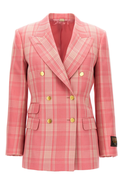 Gucci Checked Blazer In Pink