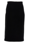 Gucci Wool-blend Tweed Midi Skirt In Black