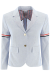 THOM BROWNE THOM BROWNE PINCORD BLAZER WITH TRICOLOR GROSGRAIN ARMBANDS WOMEN