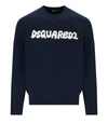 Dsquared2 Logo Printed Crewneck Sweatshirt In Blue