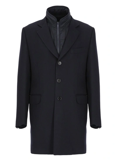 Fay Stretch Double Coat In Black