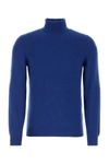 Fedeli Luxurious Cashmere Turtleneck Sweater In Blue