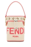 Fendi Ivory Fabric Mini Mon Tresor Bucket Bag In White