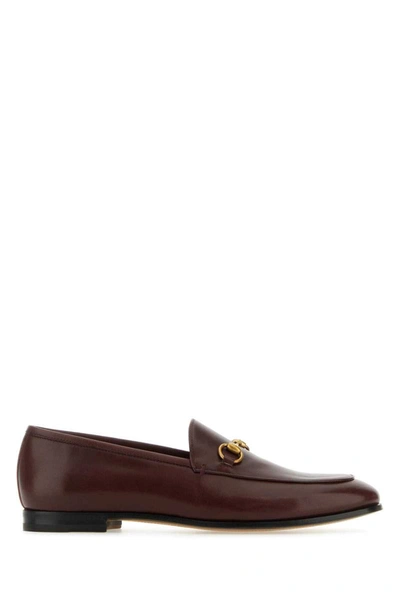 Gucci Jordaan Leather Loafers In Purple