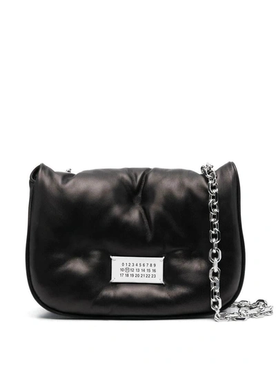 Maison Margiela Womens Black Leather Shoulder Bag In Black