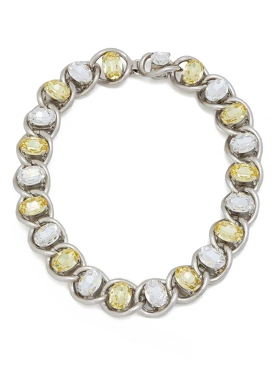 Marni Crystal-embellished Chain Necklace In Grey