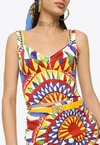 Dolce & Gabbana Printed Silk-blend Bustier Top In Multicolor