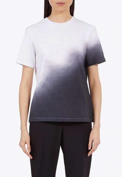 Ferragamo Crewneck Tie Dye T-shirt In Blue