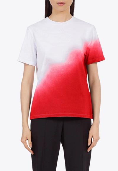 Ferragamo Woman Tie-dye T-shirt In Optic White/red