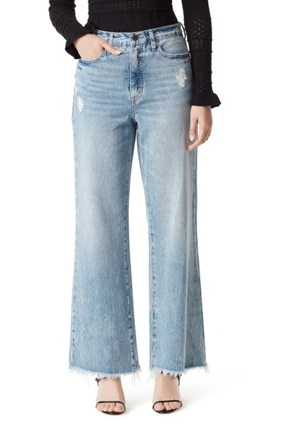 Sam Edelman Women's Codie High-rise Wide-leg Fringe-hem Jeans In Aoki