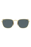 Ray Ban Frank 54mm Square Sunglasses In Gold/ Blue