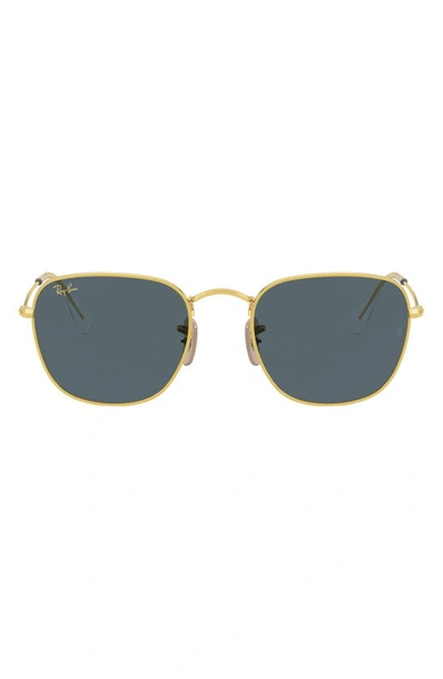 Ray Ban Frank 54mm Square Sunglasses In Gold/ Blue