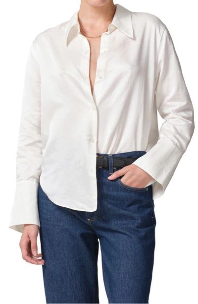 Citizens Of Humanity Camilia Satin Shirt In White