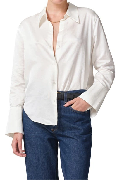 Citizens Of Humanity Camilia Satin Shirt In Cassia