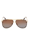 Tom Ford Men's Leon Metal Aviator Sunglasses In Shiny Deep Gold / Brown