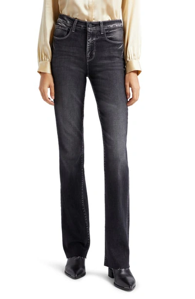 L Agence Ruth High Waist Raw Hem Straight Leg Jeans In Volta