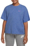 Nike Kids' Sportswear Swoosh Print Cotton T-shirt In Polar
