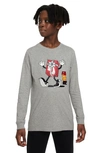 Nike Kids' Sportswear Long Sleeve Graphic T-shirt In Dark Grey Heather