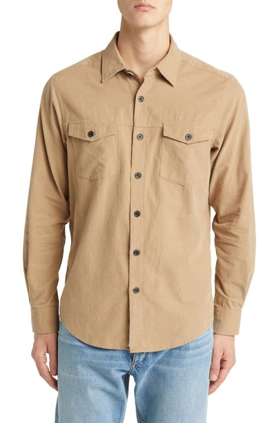 Rodd & Gunn Men's Culverden Micro-corduroy Casual-button Down Shirt In Taupe