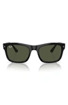 Ray Ban 56mm Rectangular Sunglasses In Black