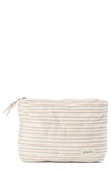 Pehr Water Resistant Coated Organic Cotton Pouch In Stripes Away Rose Pink