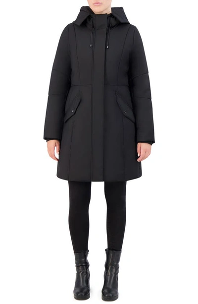 Cole Haan Signature Stretch Twill Parka In Black