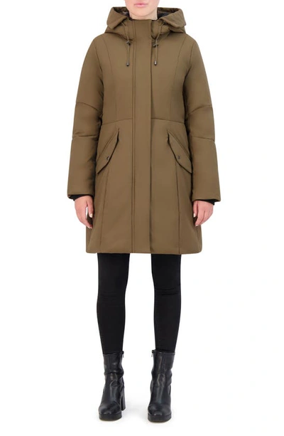 Cole Haan Signature Stretch Twill Parka In Light Olive